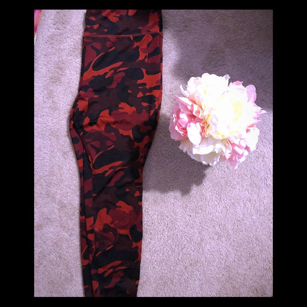 Black and Red Camo workout pants